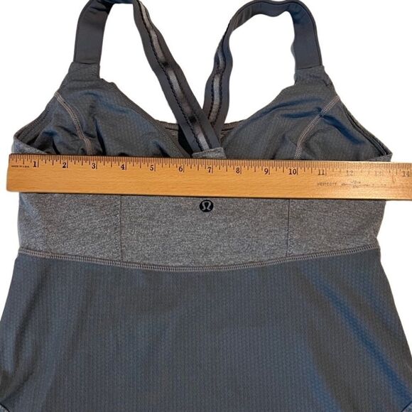Lululemon Athletica Gray Adjustable Bra Side Detail Tank Top Size 4 - Picture 9 of 13